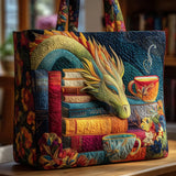 Handmade Dragon Shoulder Bag with Books and Mugs