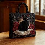 Quilted Handcrafted Bag with Dark Handles