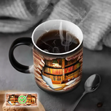 Ceramic Mug with Magic Bookshelf and Heat Effect