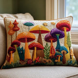 Padded Cushion Cover - Mushroom Garden