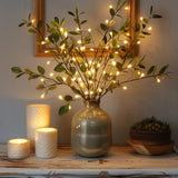 Olive branch with decorative lights